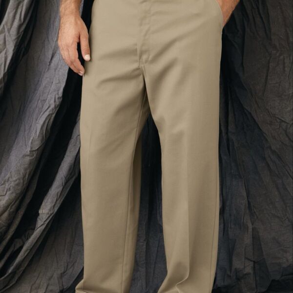 Men's Plain Front Casual Cotton Pants Thumbnail